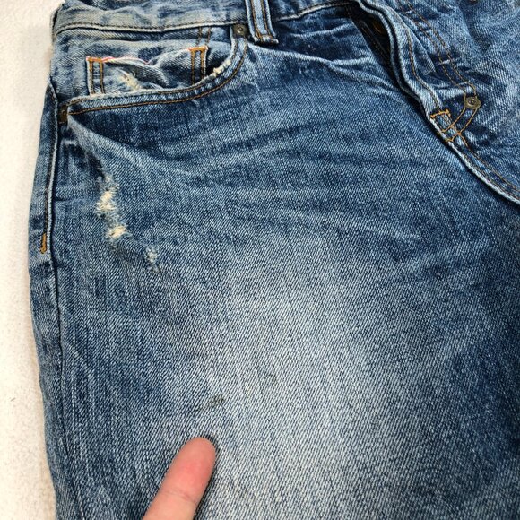 PRPS Jeans Men's 28x28 Blue Demon Distressed‎ Button Fly Straight Japanese Denim - Picture 9 of 16